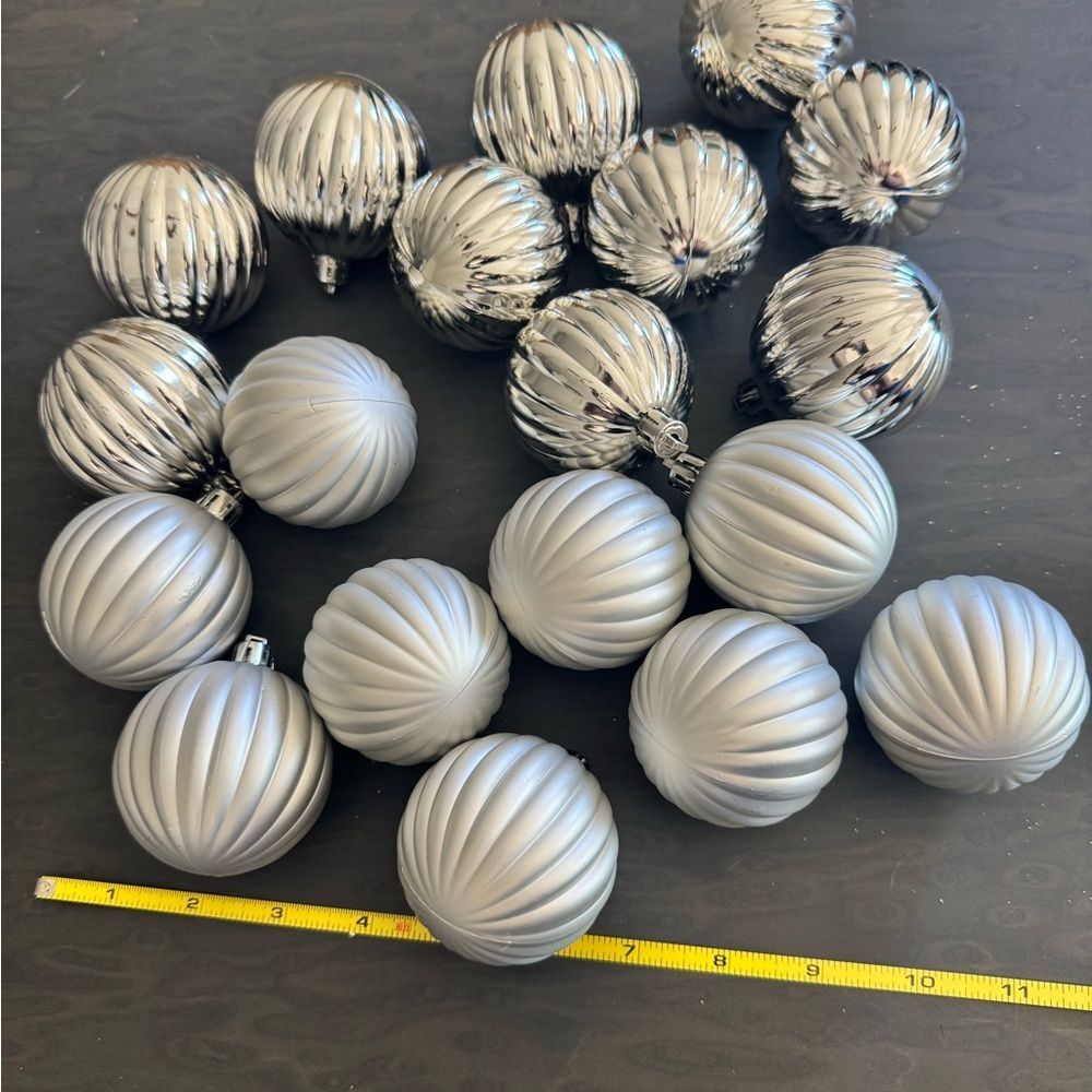 Silver Holiday Ornament Set